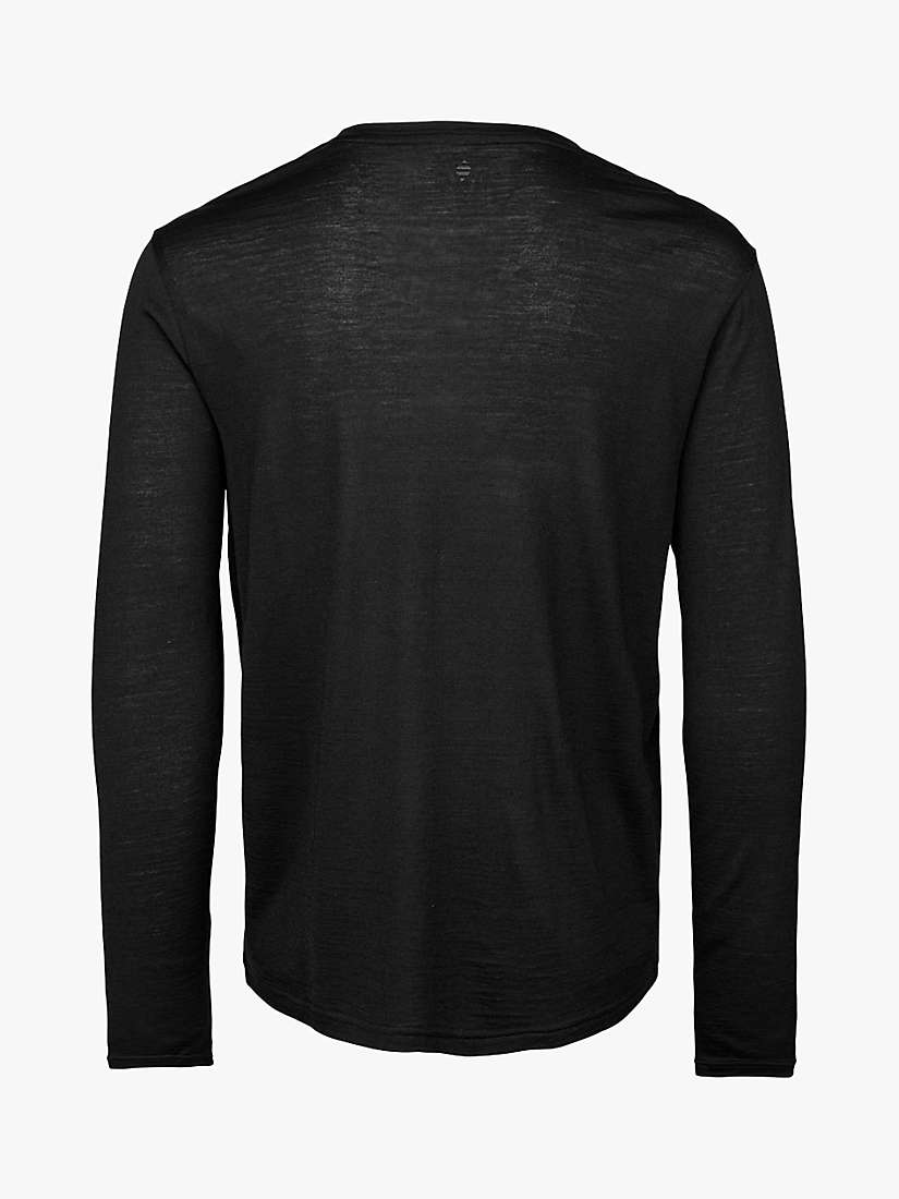 Buy Panos Emporio Merino Wool Blend Biodegradable Long Sleeve Top, Black Online at johnlewis.com