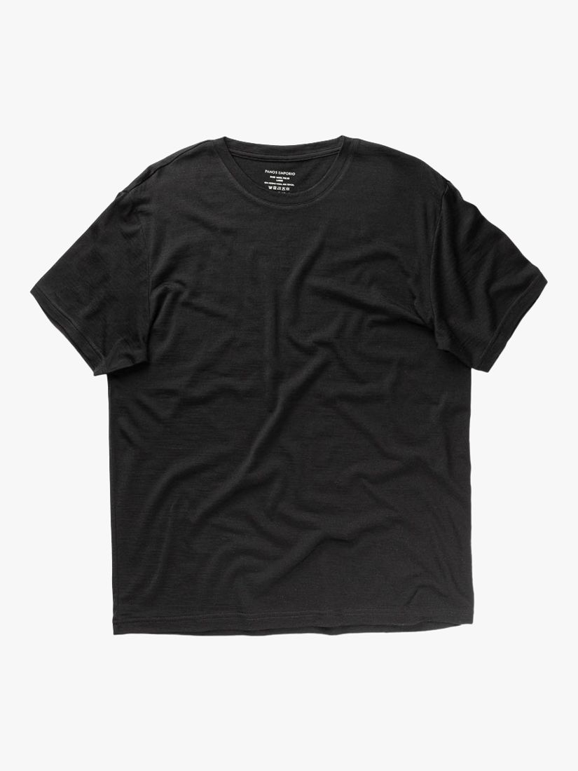 Panos Emporio Merino Wool Blend Biodegradable T-Shirt, Black, S