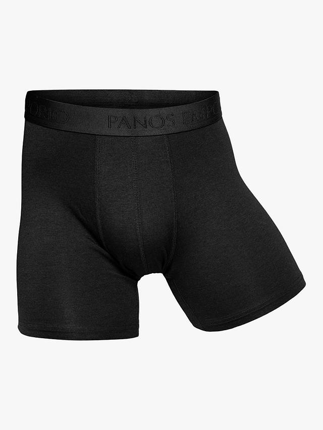 Panos Emporio Eco Bamboo and Organic Cotton Blend Trunks, Pack of 3, Black