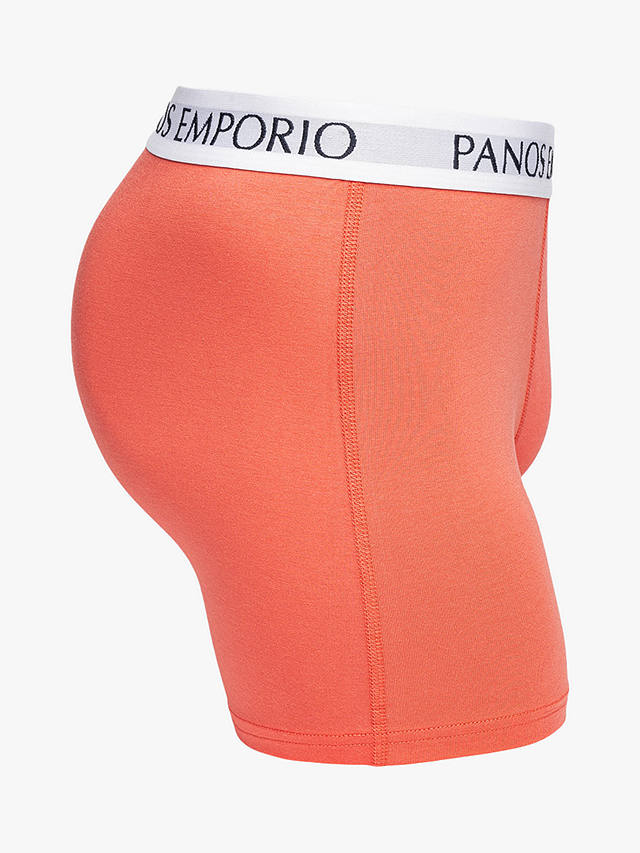 Panos Emporio Eco Bamboo and Organic Cotton Blend Trunks, Pack of 5, Orange/Multi