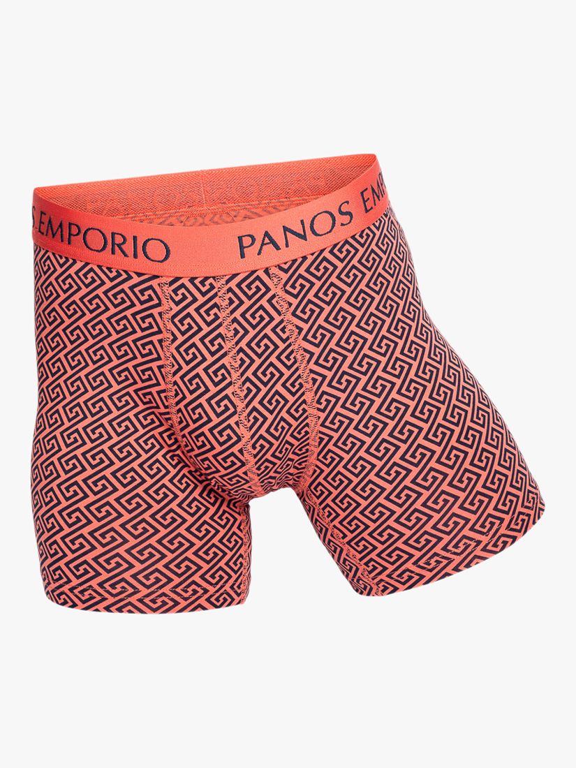 Panos Emporio Eco Bamboo and Organic Cotton Blend Trunks, Pack of 5, Orange/Multi, S