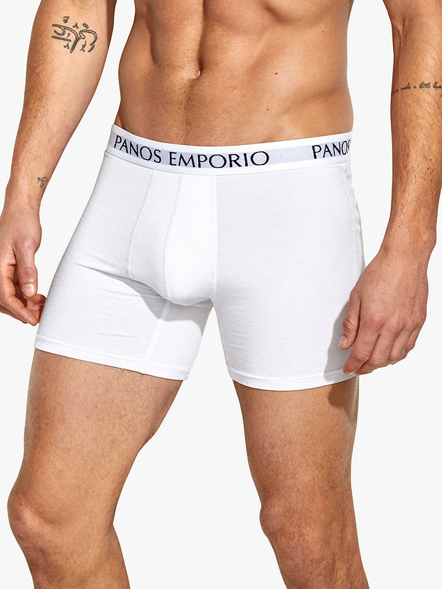 Panos Emporio Eco Bamboo and Organic Cotton Blend Trunks, Pack of 3, White