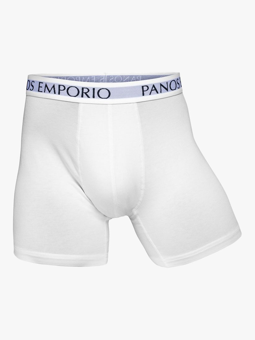 Panos Emporio Eco Bamboo and Organic Cotton Blend Trunks, Pack of 3, White, S