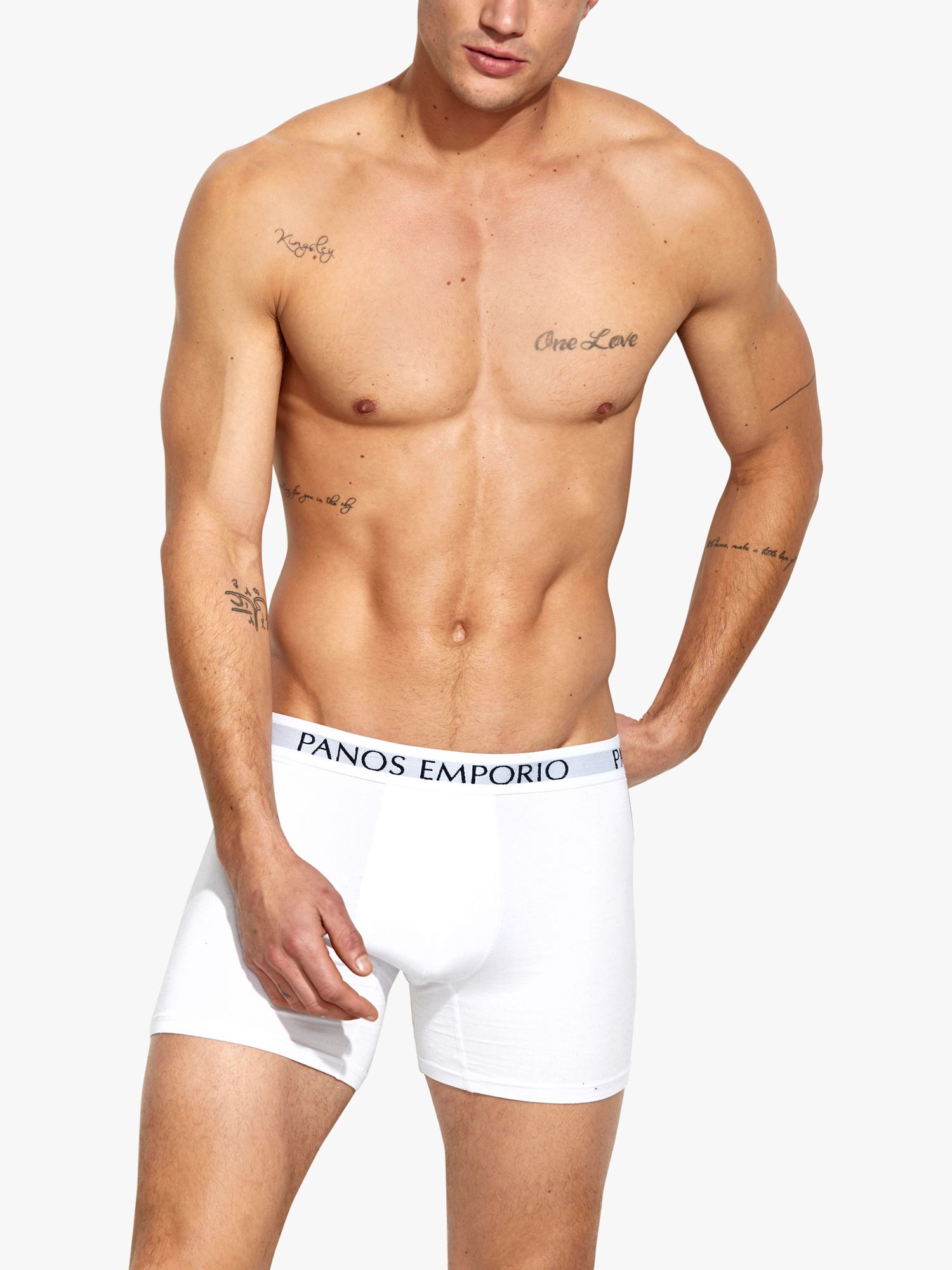 Panos Emporio Eco Bamboo and Organic Cotton Blend Trunks, Pack of 5, White, S