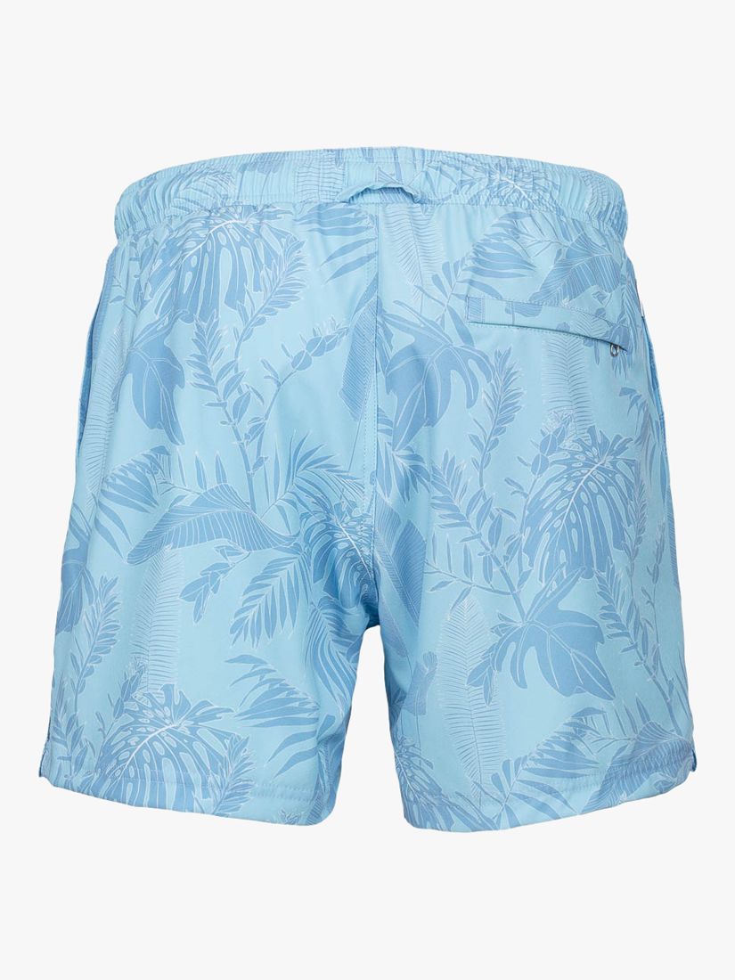 Panos Emporio Classic Leaf Print Swim Shorts, Blue, S