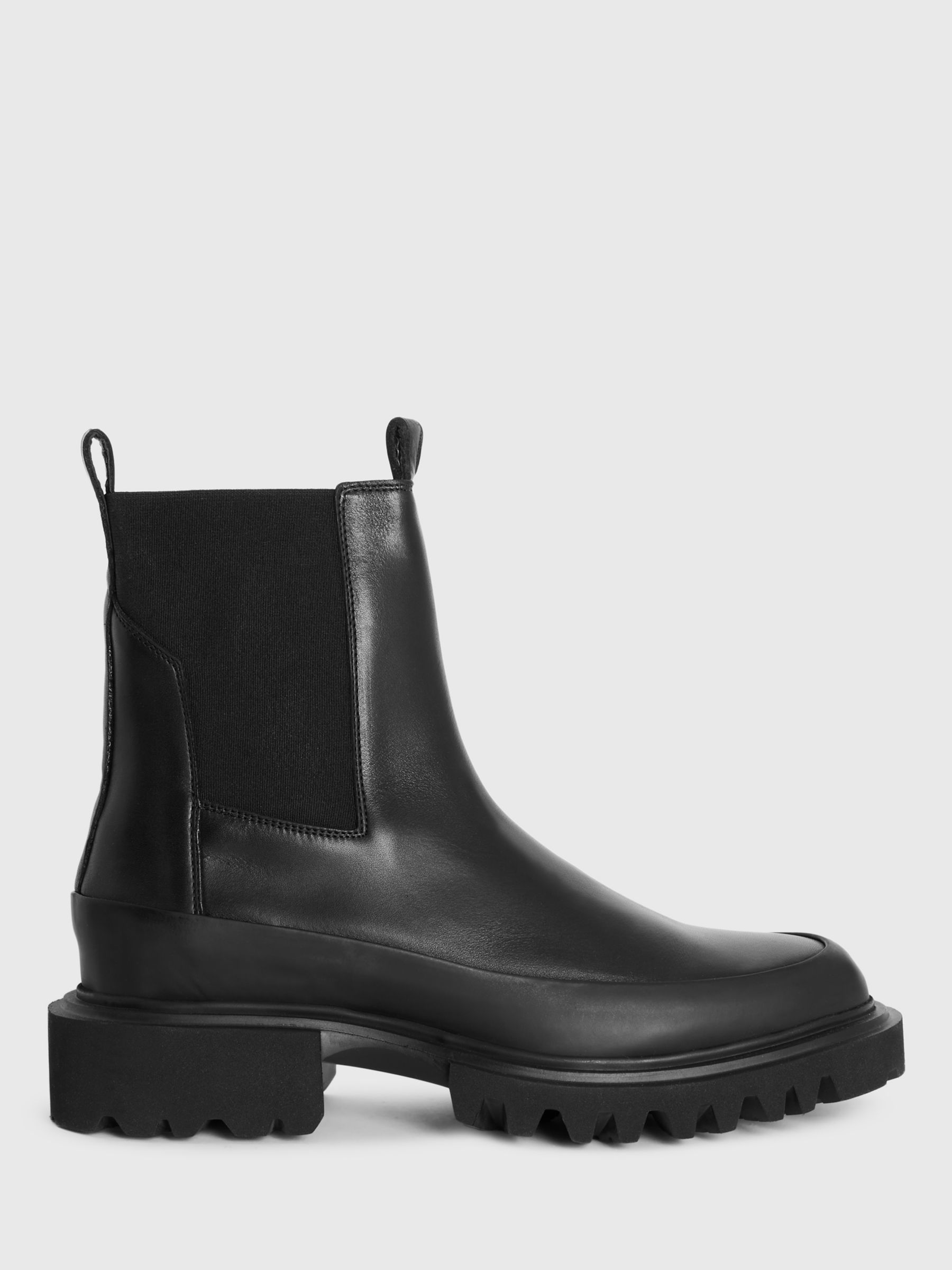 AllSaints Harlee Leather Ankle Boots, Black at John Lewis & Partners