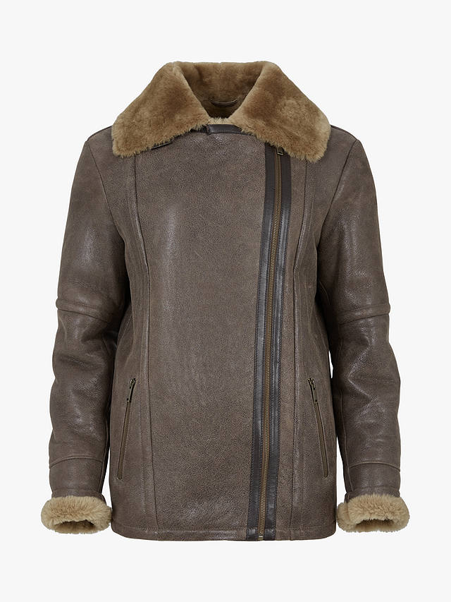 Celtic & Co. Boyfriend Aviator Sheepskin Jacket, Antique/Camel