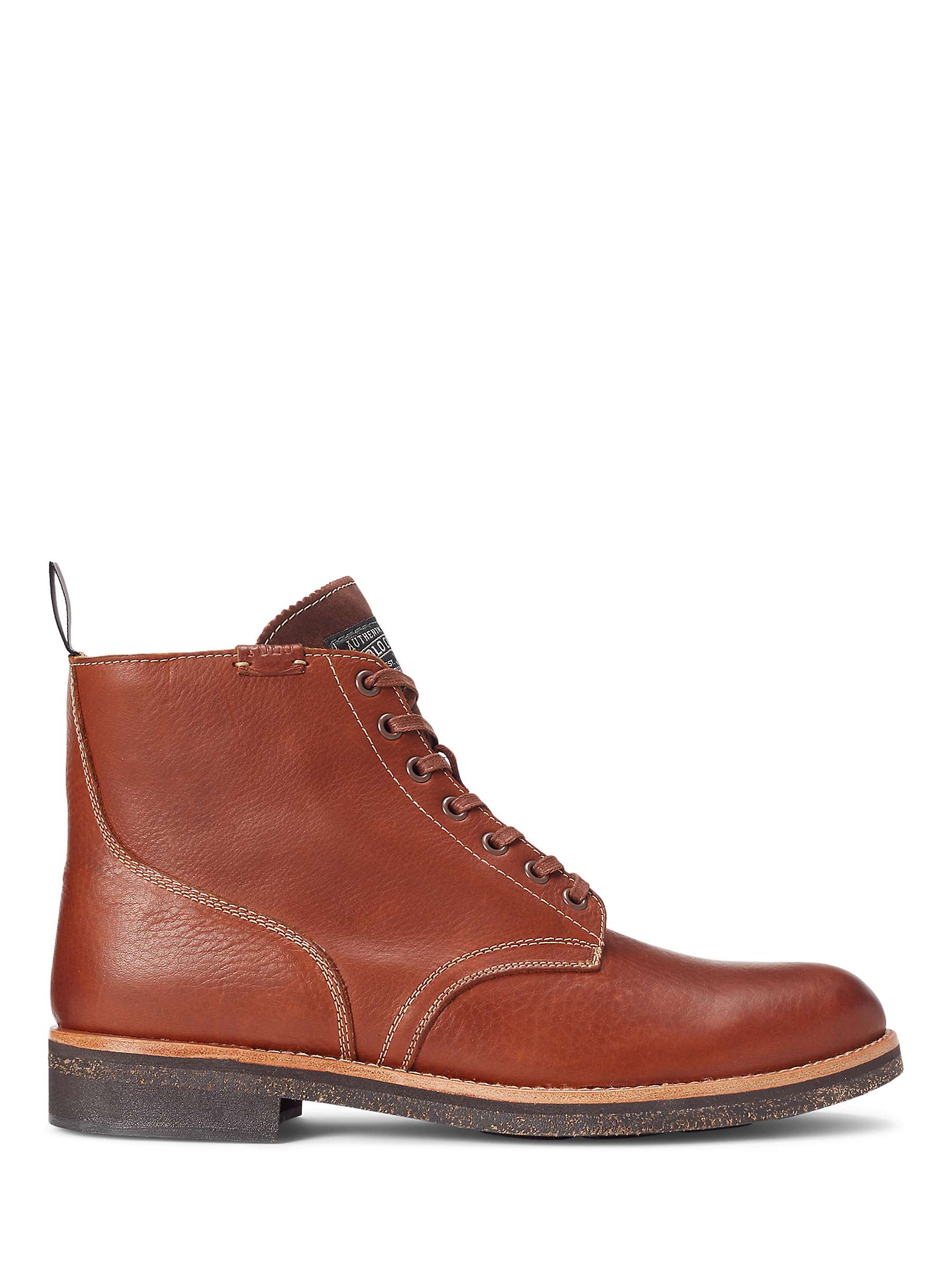 Buy Ralph Lauren Tumbled Leather Boots, Brown Online at johnlewis.com