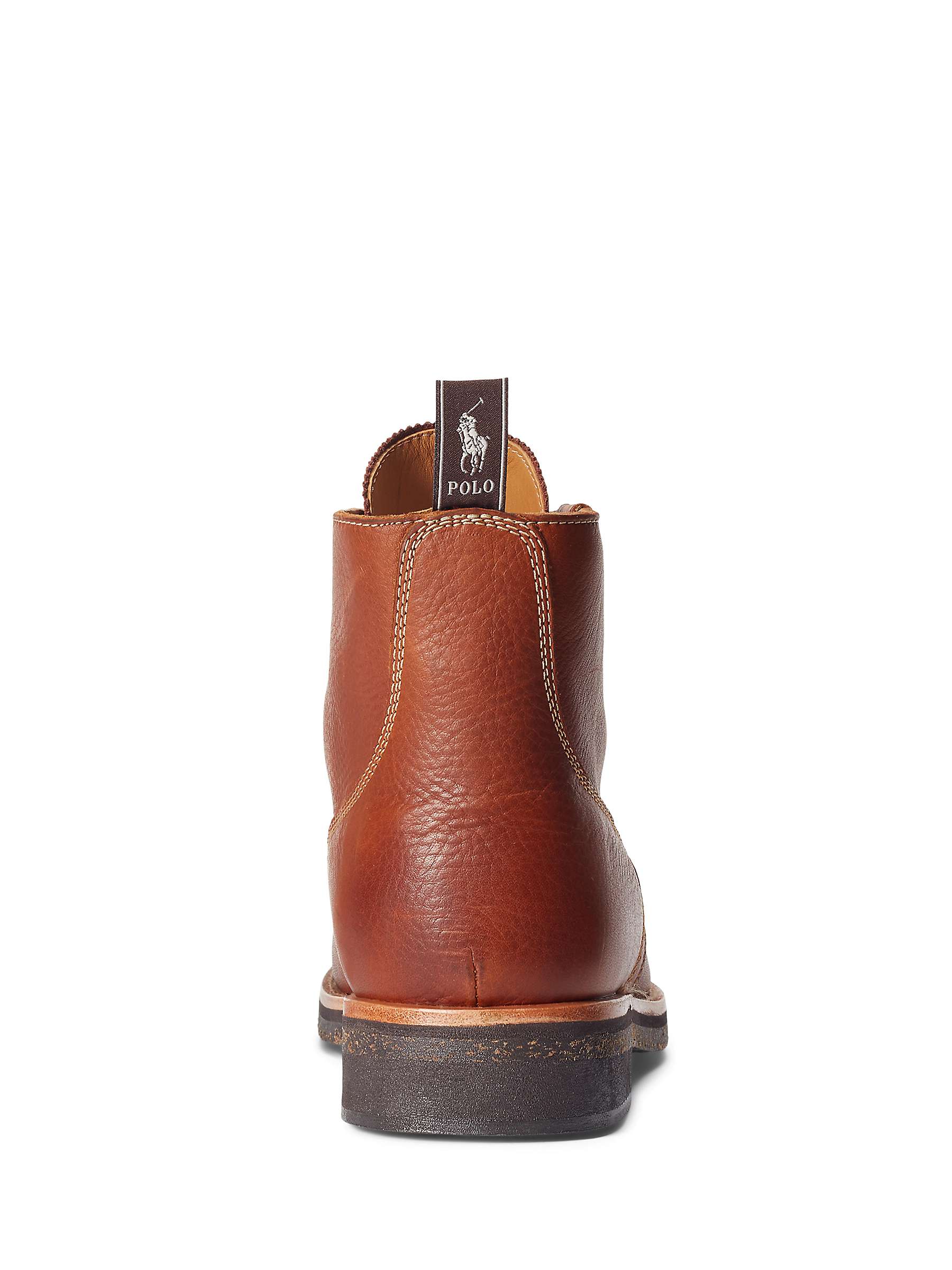 Buy Ralph Lauren Tumbled Leather Boots, Brown Online at johnlewis.com