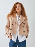 John Lewis ANYDAY Cropped Trench Coat, Stone, Stone