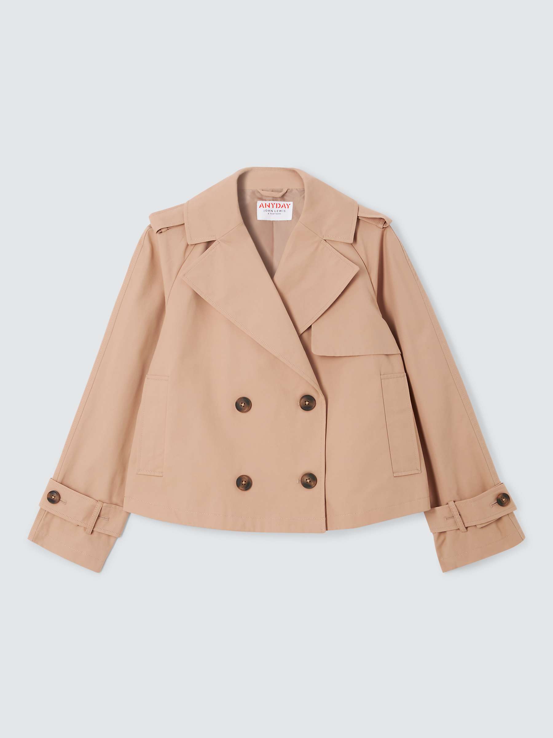 Buy John Lewis ANYDAY Cropped Trench Coat, Stone Online at johnlewis.com