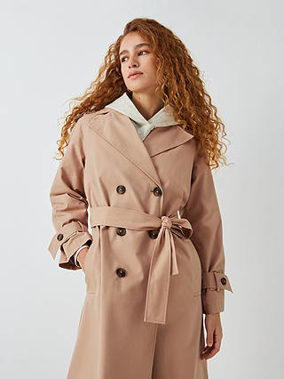 John Lewis ANYDAY Longline Trench Coat, Stone