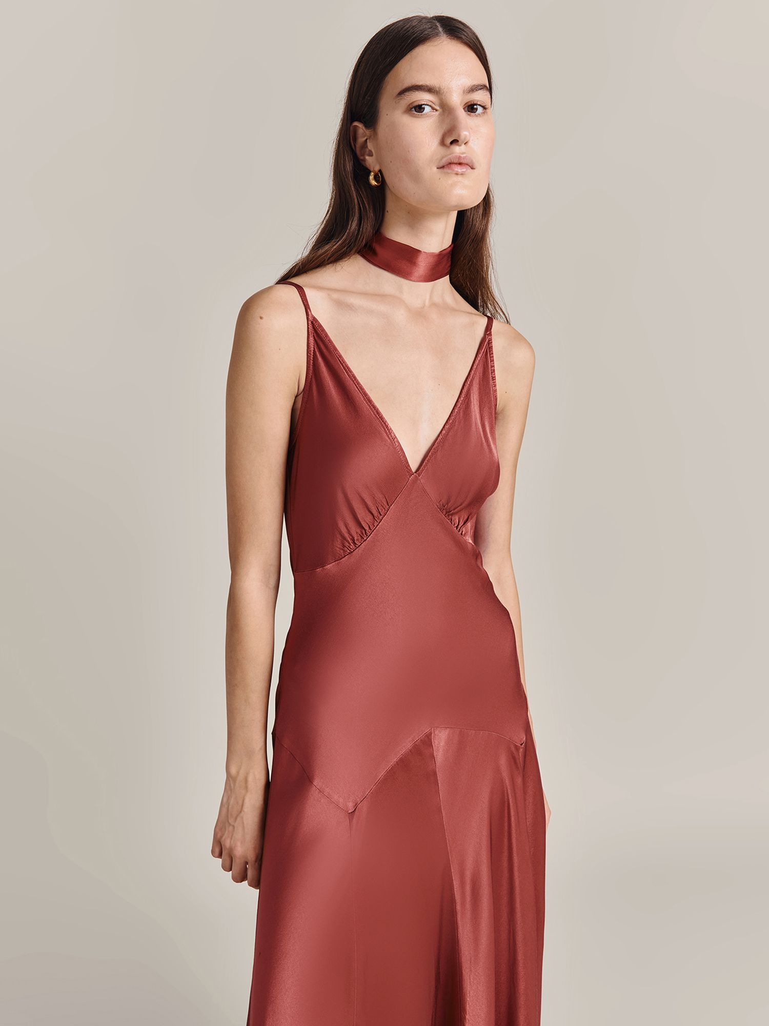 Buy Ghost Elodie Satin Maxi Slip Dress Online at johnlewis.com