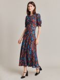 Ghost Lainey Abstract Floral Print Midi Dress, Multi, Multi