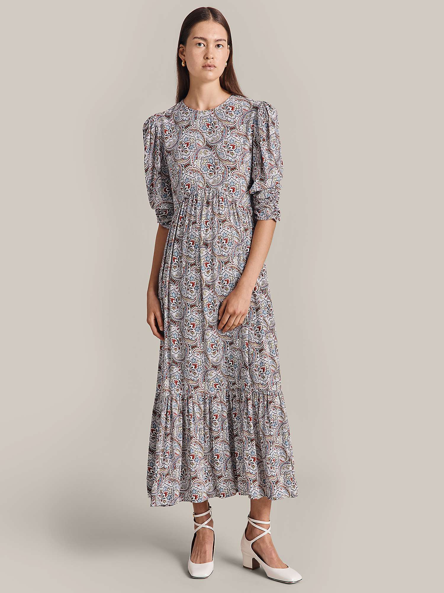 Buy Ghost Maya Paisley Print Dress, Blue/Multi Online at johnlewis.com