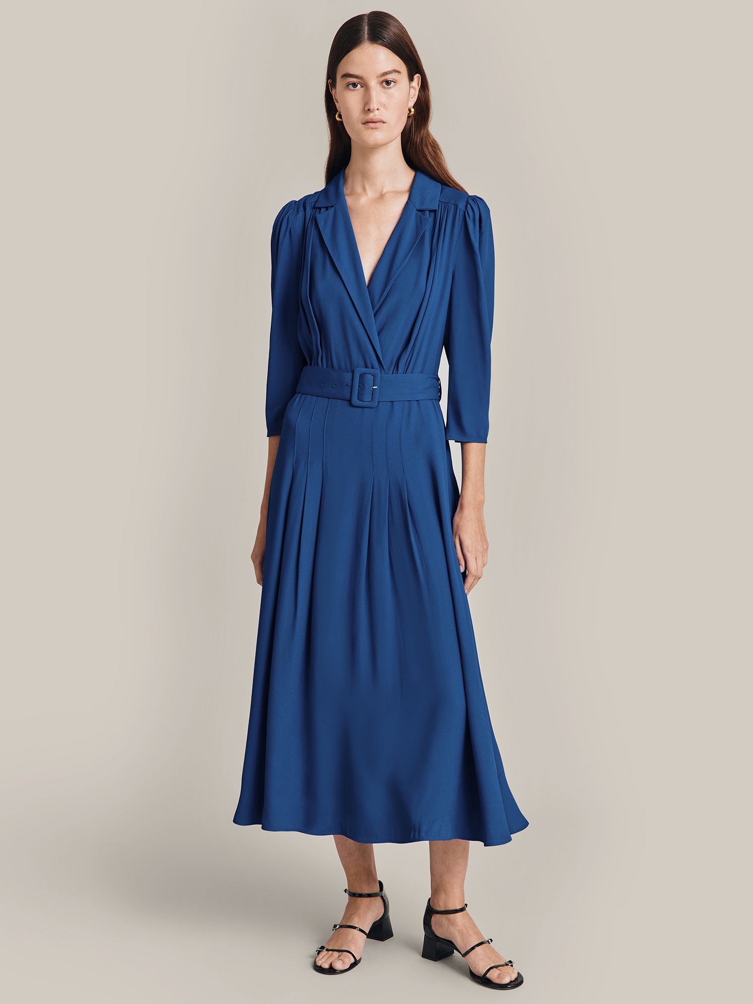Ghost Zoey Midi Dress, Cobalt Blue at John Lewis & Partners