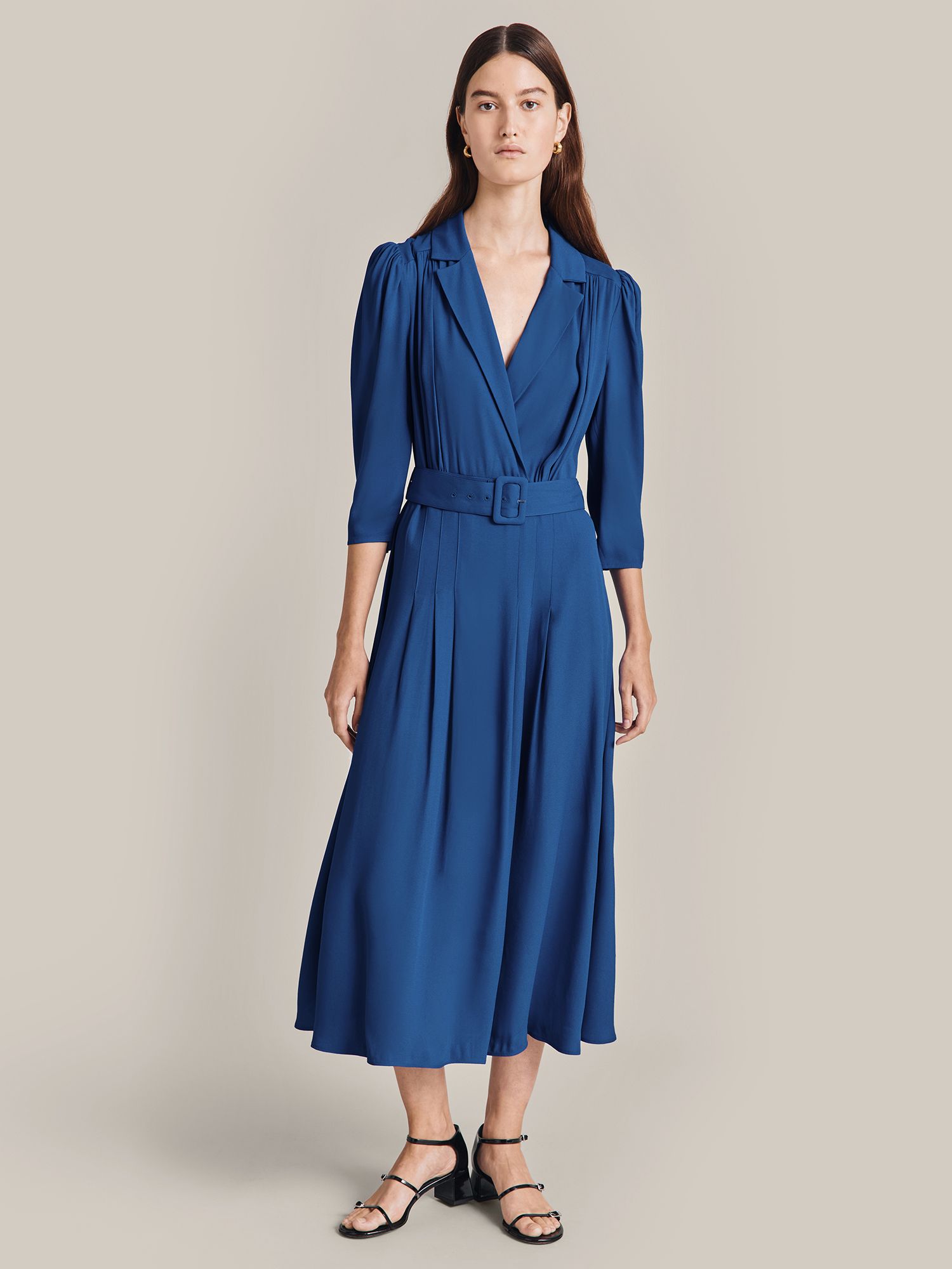 Ghost Zoey Midi Dress, Cobalt Blue at John Lewis & Partners
