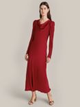 Ghost Frankie Cowl Neck Maxi Dress, Red
