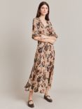 Ghost Dana Jacobean Floral Print Maxi Dress, Cream/Multi