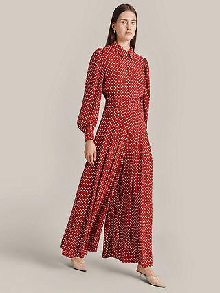 Ghost Flora Spot Print Jumpsuit, Red Spot