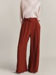 Ghost Clara Satin Palazzo Trousers, Claret