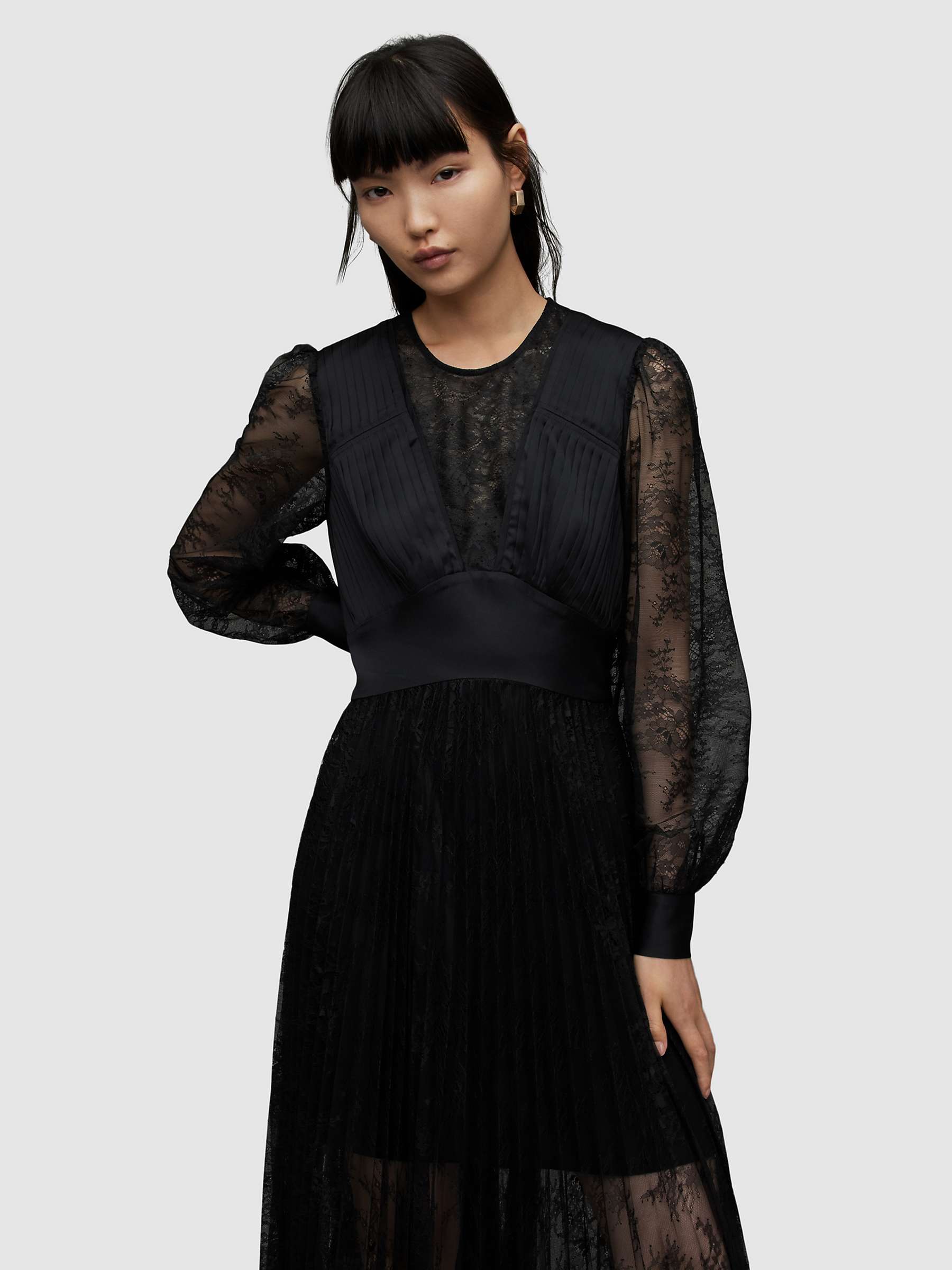 Buy AllSaints Norah Lace Dress, Black Online at johnlewis.com