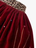 Stych Kids' Velvet Gem Skirt, Red/Multi