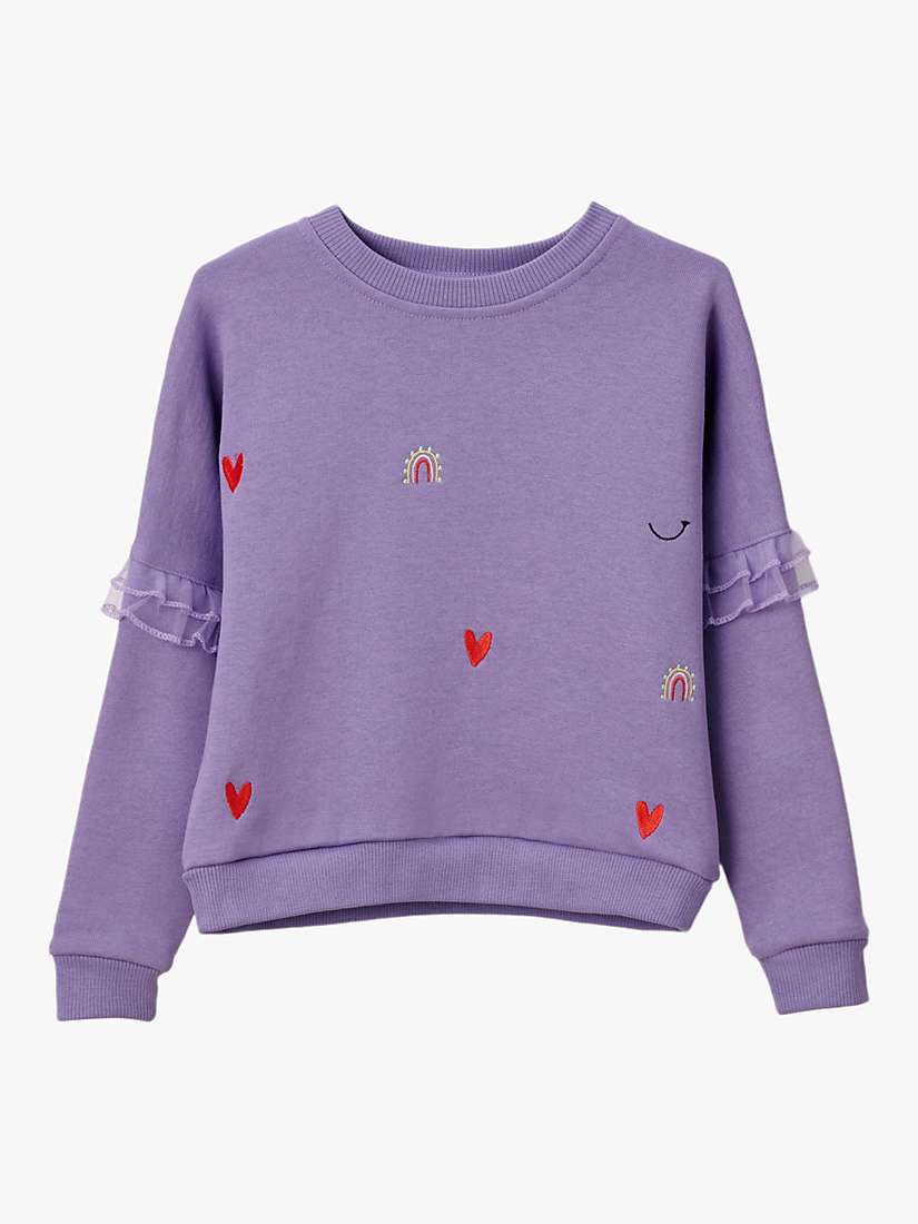 Buy Stych Kids' Organic Cotton Sweatshirt, Purple Online at johnlewis.com