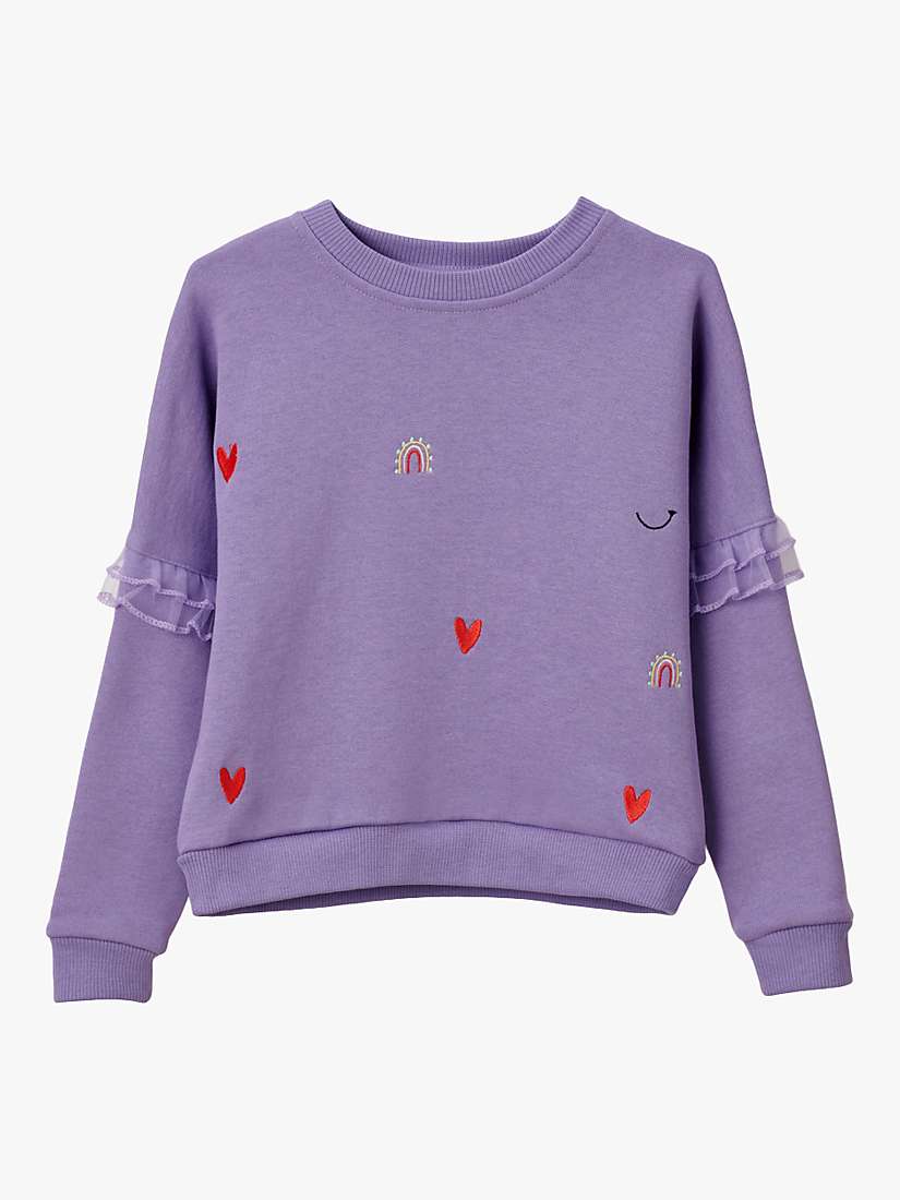Buy Stych Kids' Organic Cotton Sweatshirt, Purple Online at johnlewis.com