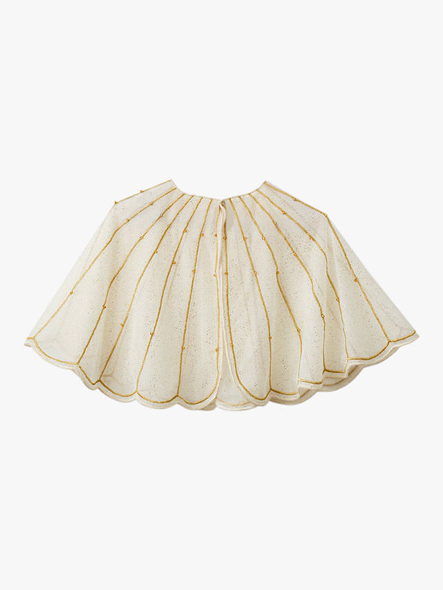 Stych Kids' Scallop Tulle Sparkle Cape, Gold