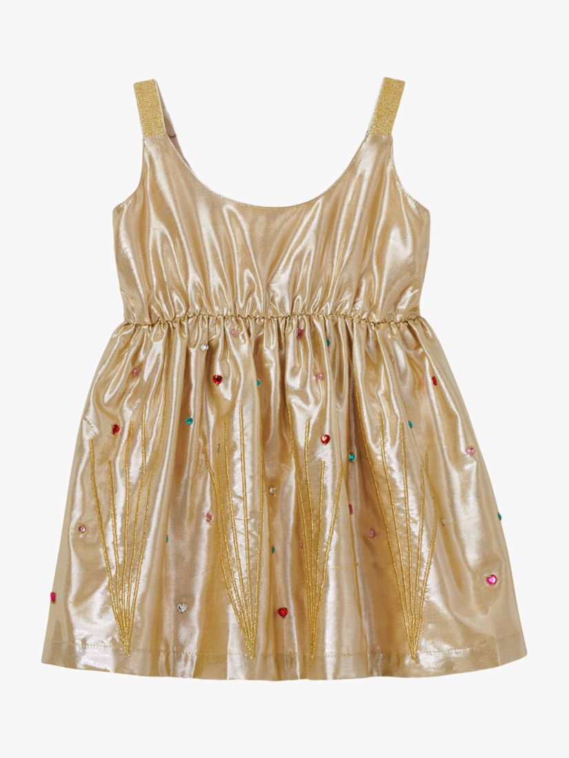 Stych Kids' Gemtastic Dress, Gold, 3-4 years