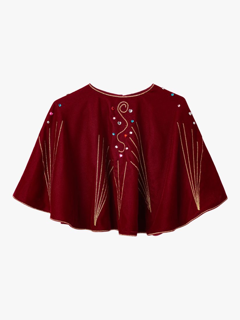 Stych Kids' Velvet Cape & Crown Gift Set, Red/Multi, One Size