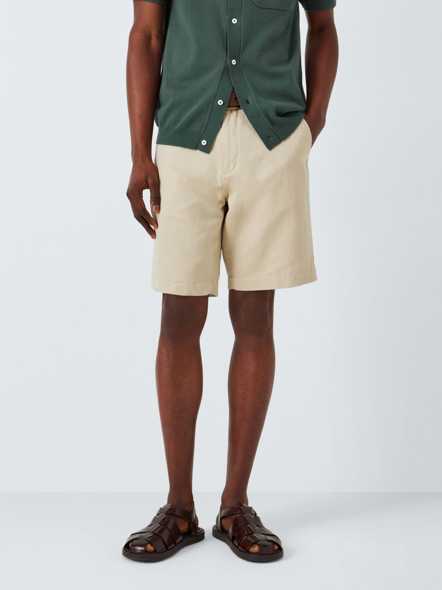 Sustainable Men's Linen Shorts - Beige