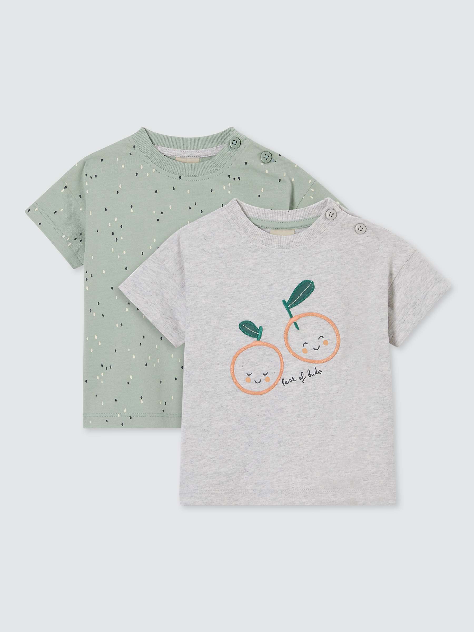 Buy John Lewis Baby Oranges Spot T-Shirt, Pack of 2, Multi Online at johnlewis.com