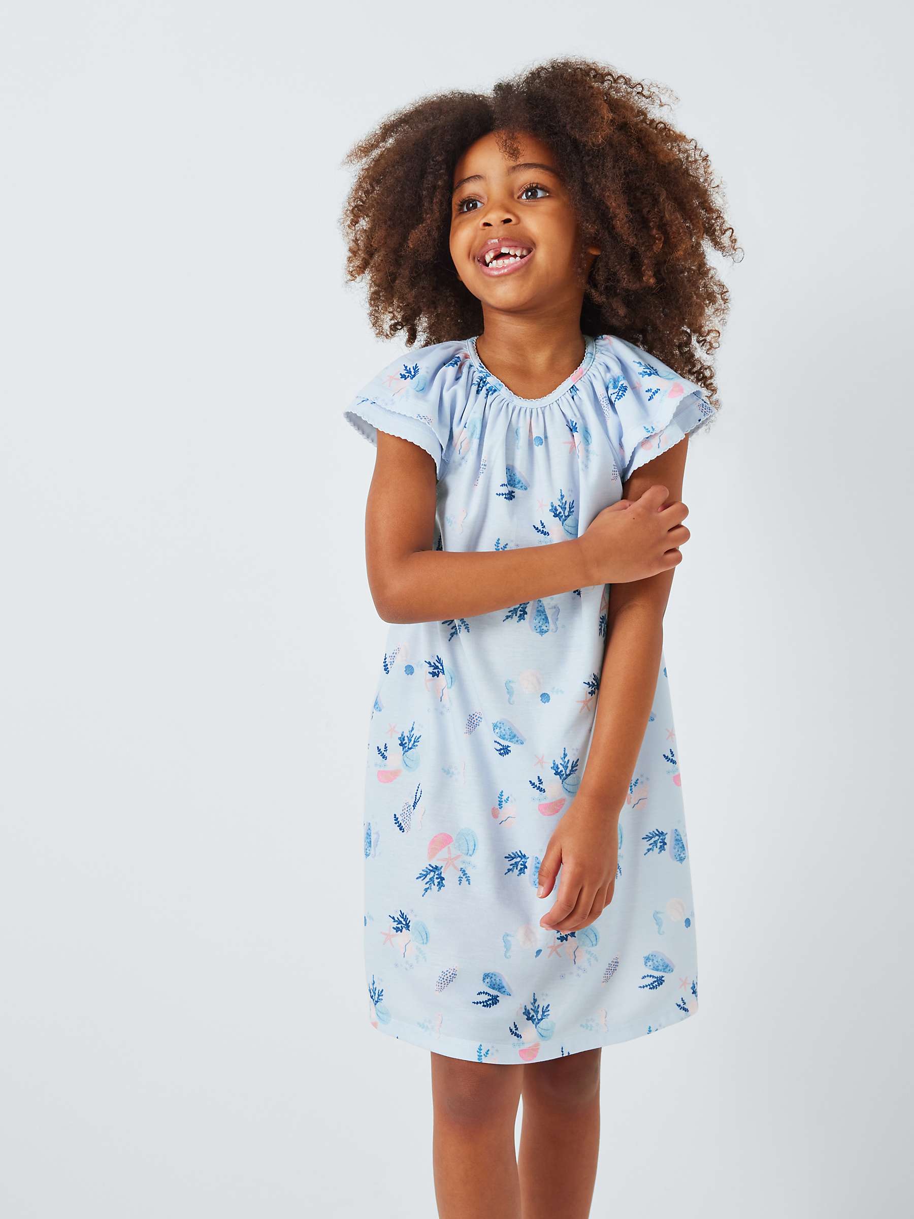 Buy John Lewis Kids' Shell Print Nightdress, Blue/Multi Online at johnlewis.com