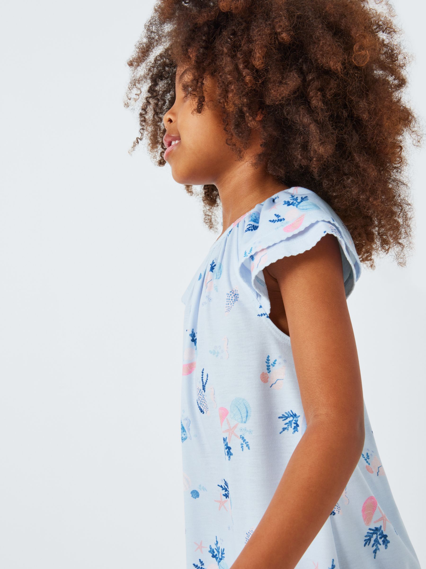 Buy John Lewis Kids' Shell Print Nightdress, Blue/Multi Online at johnlewis.com