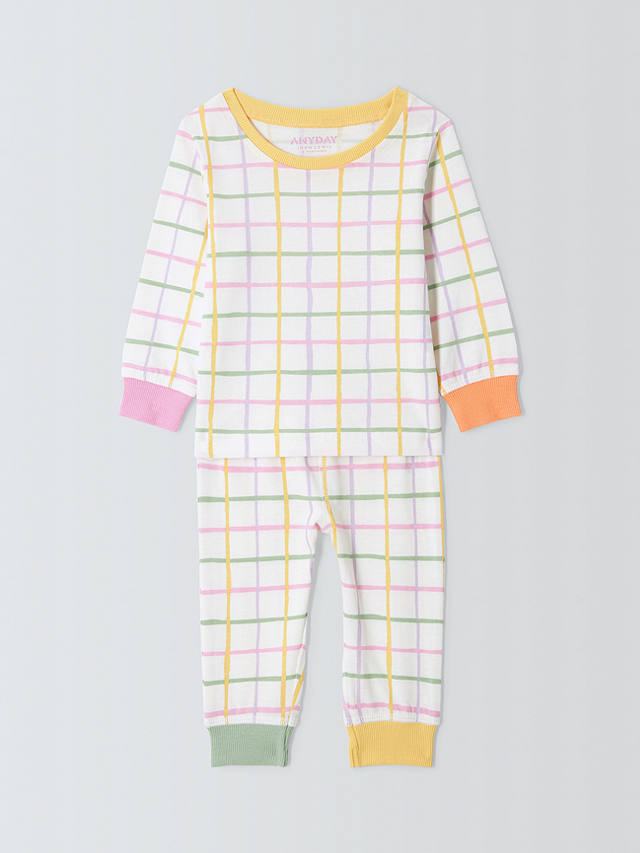 John Lewis ANYDAY Baby Gardenia Check Pyjamas, Multi