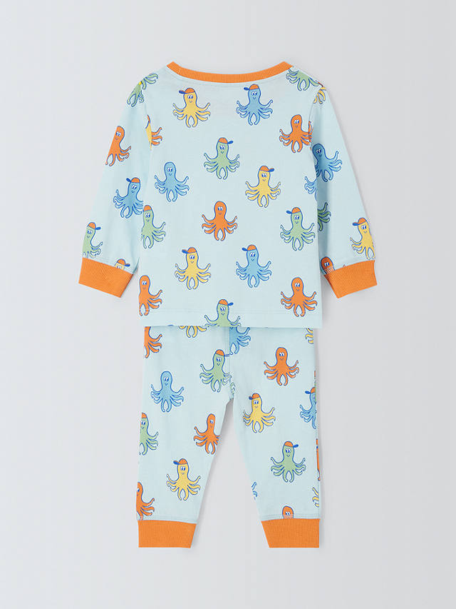 John Lewis ANYDAY Baby Octopus Print Pyjamas, Blue/Multi