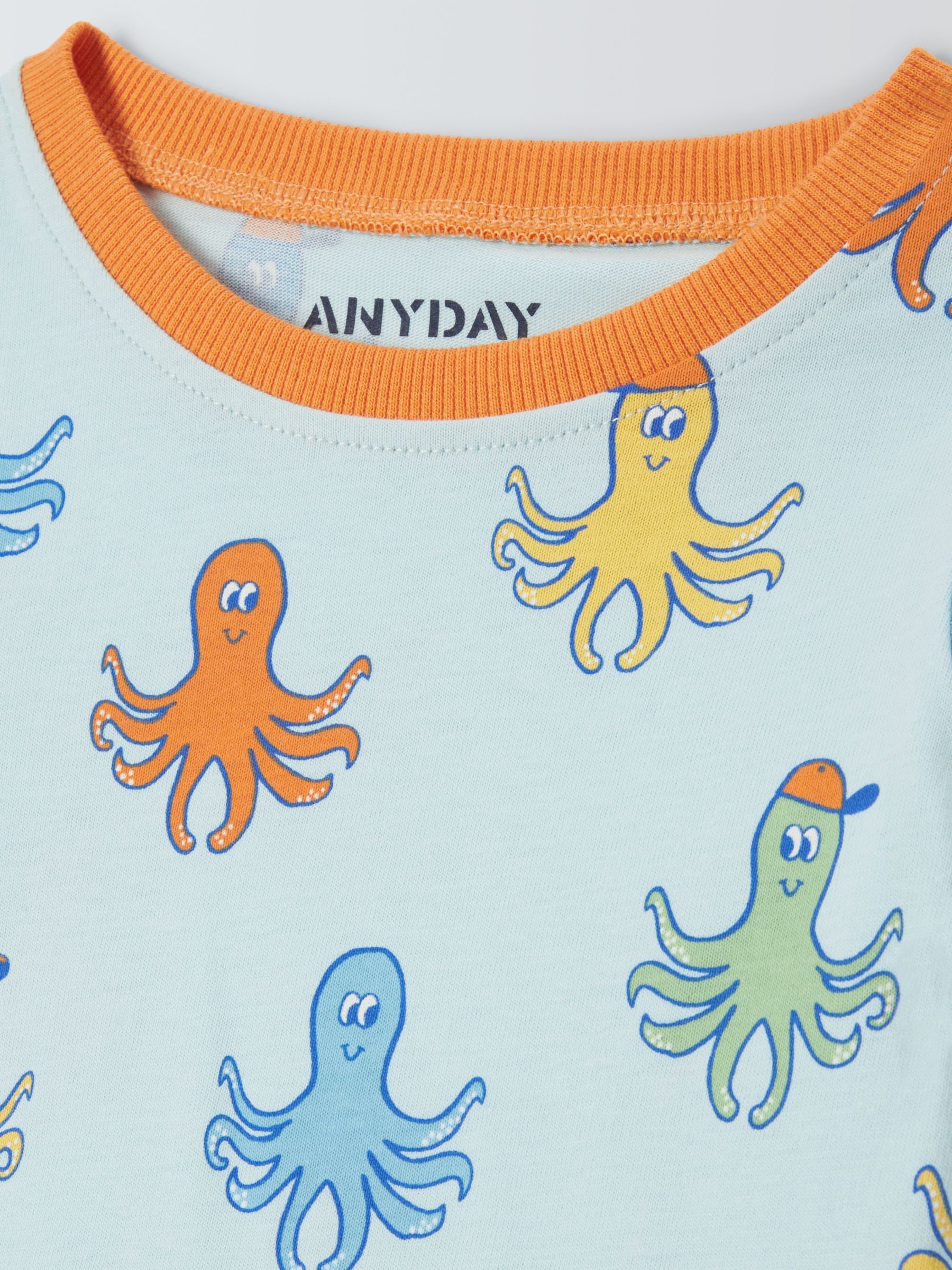 John Lewis ANYDAY Baby Octopus Print Pyjamas, Blue/Multi at John Lewis ...