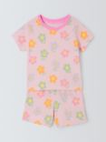 John Lewis ANYDAY Baby Flower Print Shortie Pyjamas, Pink/Multi