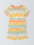 John Lewis ANYDAY Baby Wiggle Stripe Shorts Pyjamas, Yellow/Multi, Yellow/Multi