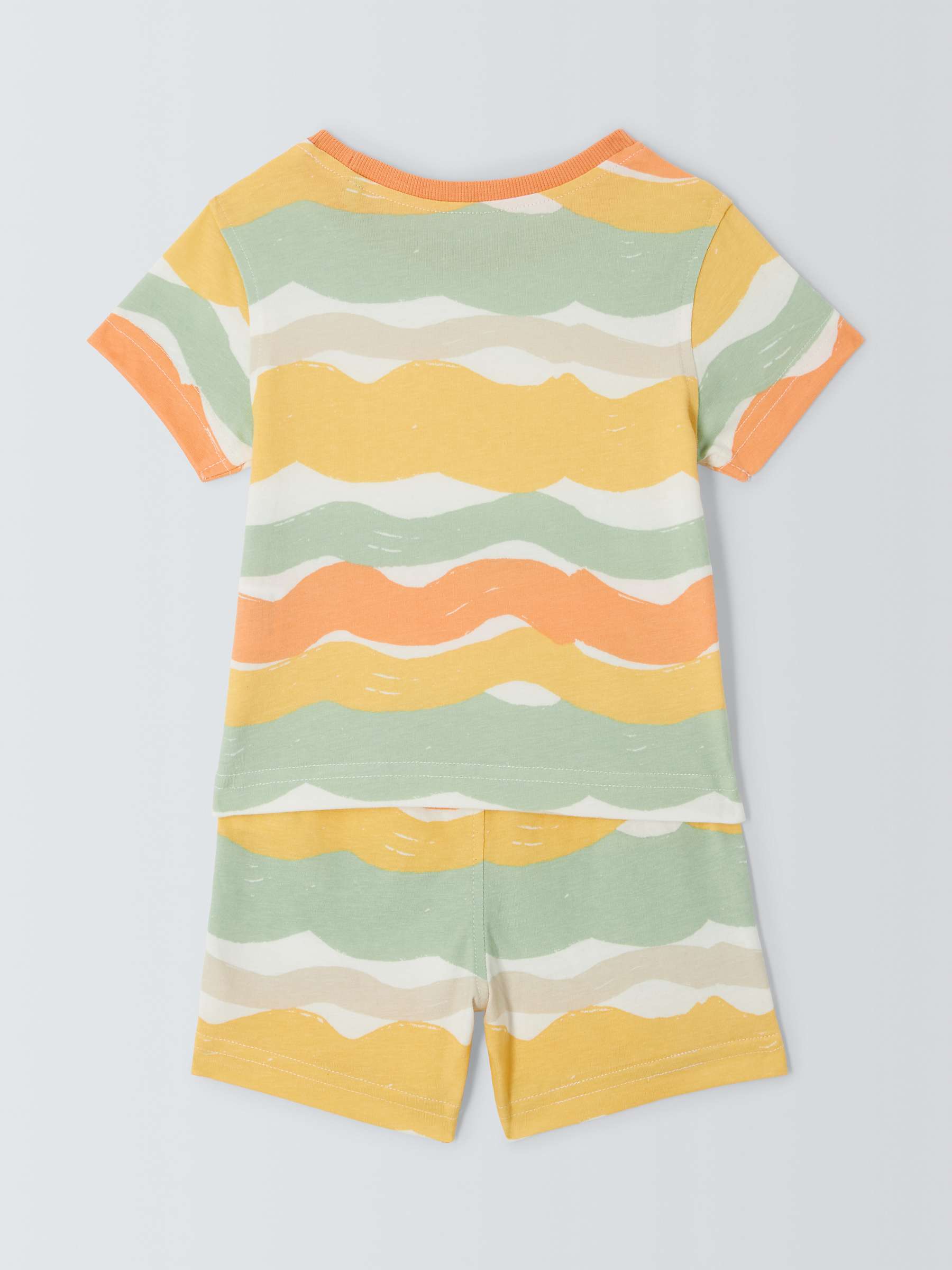 Buy John Lewis ANYDAY Baby Wiggle Stripe Shorts Pyjamas, Yellow/Multi Online at johnlewis.com