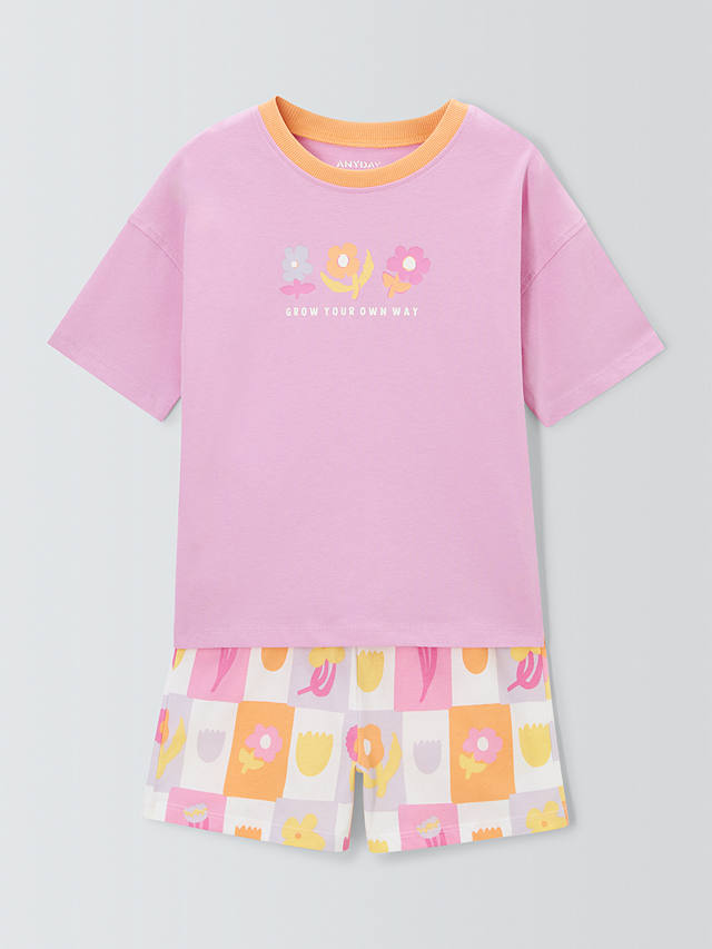 John Lewis ANYDAY Kids' Flower Short Pyjamas