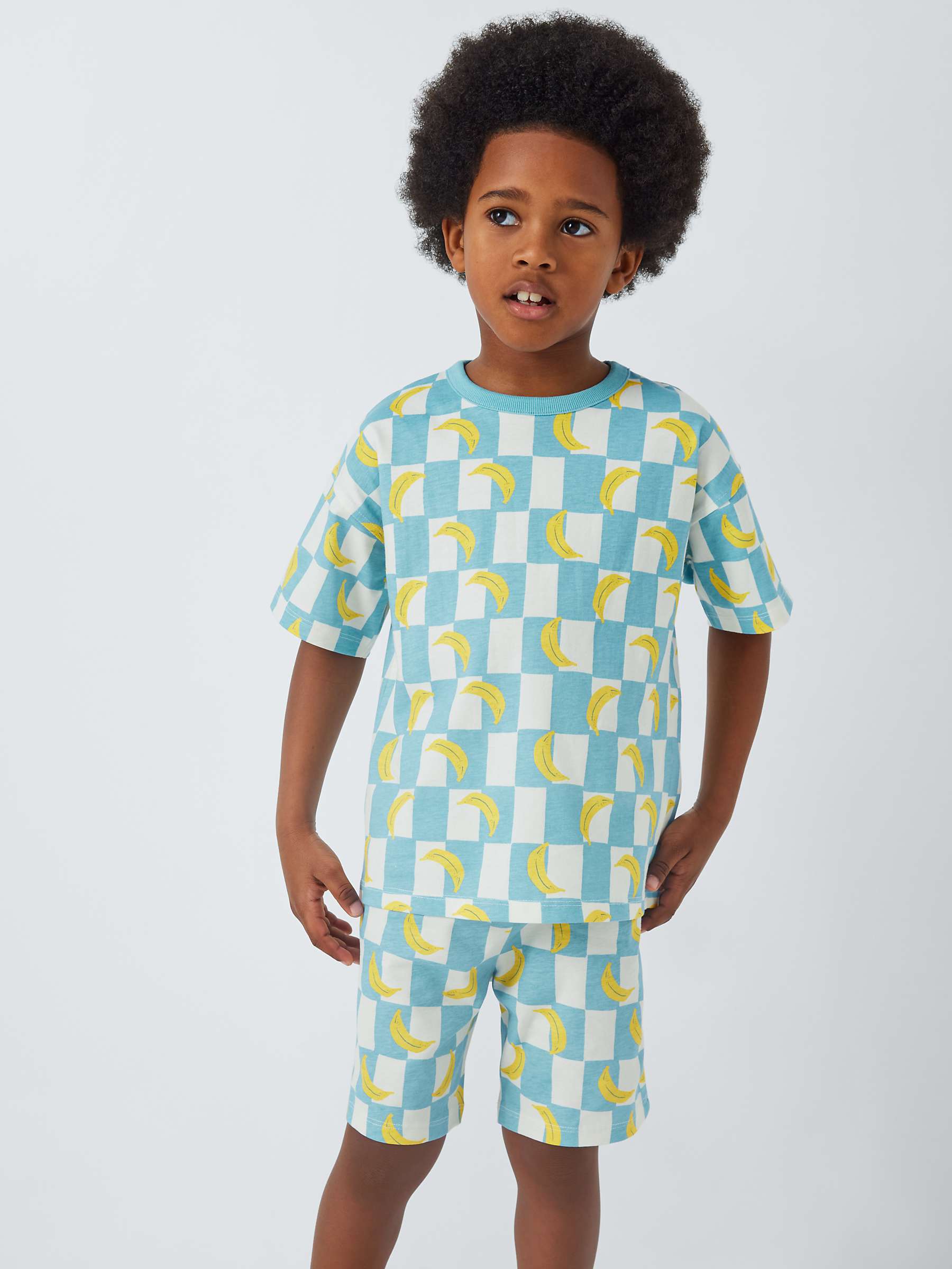 Buy John Lewis ANYDAY Kids' Banana Print Short Pyjamas, Blue/Multi Online at johnlewis.com