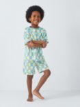 John Lewis ANYDAY Kids' Banana Print Short Pyjamas, Blue/Multi