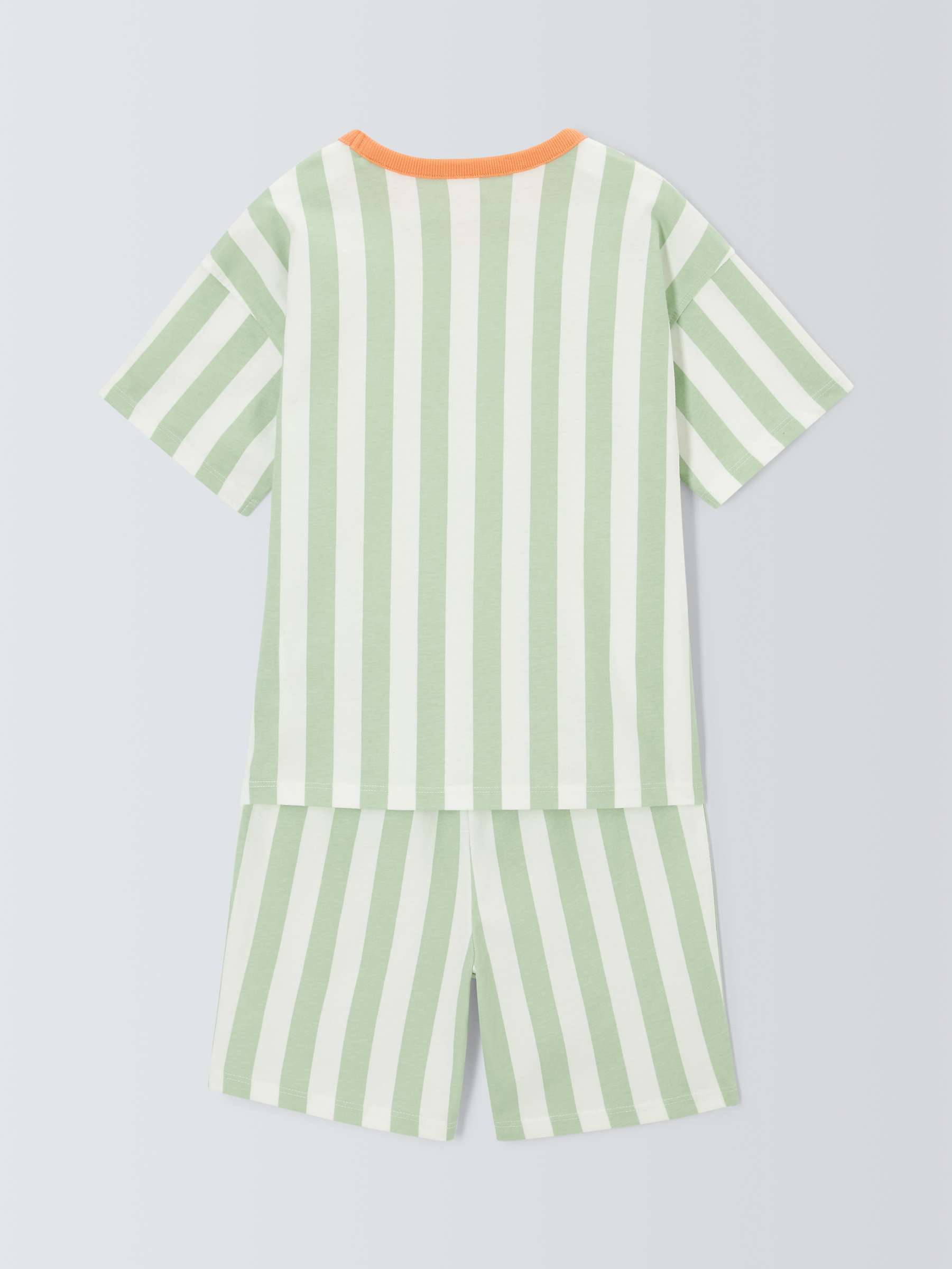 Buy John Lewis ANYDAY Kids' Clock Vertical Stripe Short Pyjamas, Green Online at johnlewis.com
