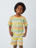 John Lewis ANYDAY Kids' Wiggle Stripe Short Pyjamas, Multi