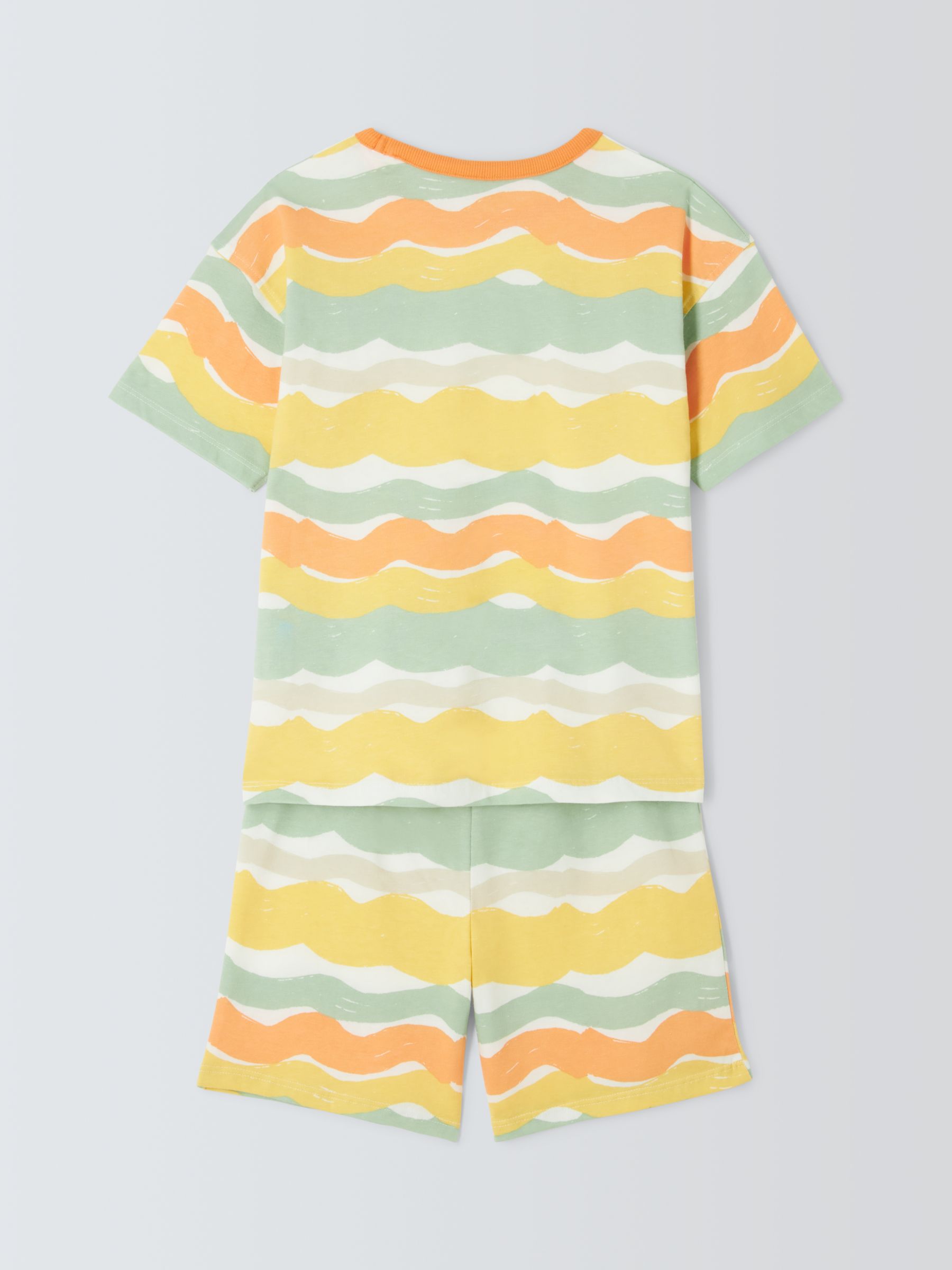 John Lewis ANYDAY Kids' Wiggle Stripe Short Pyjamas, Multi, 7 years