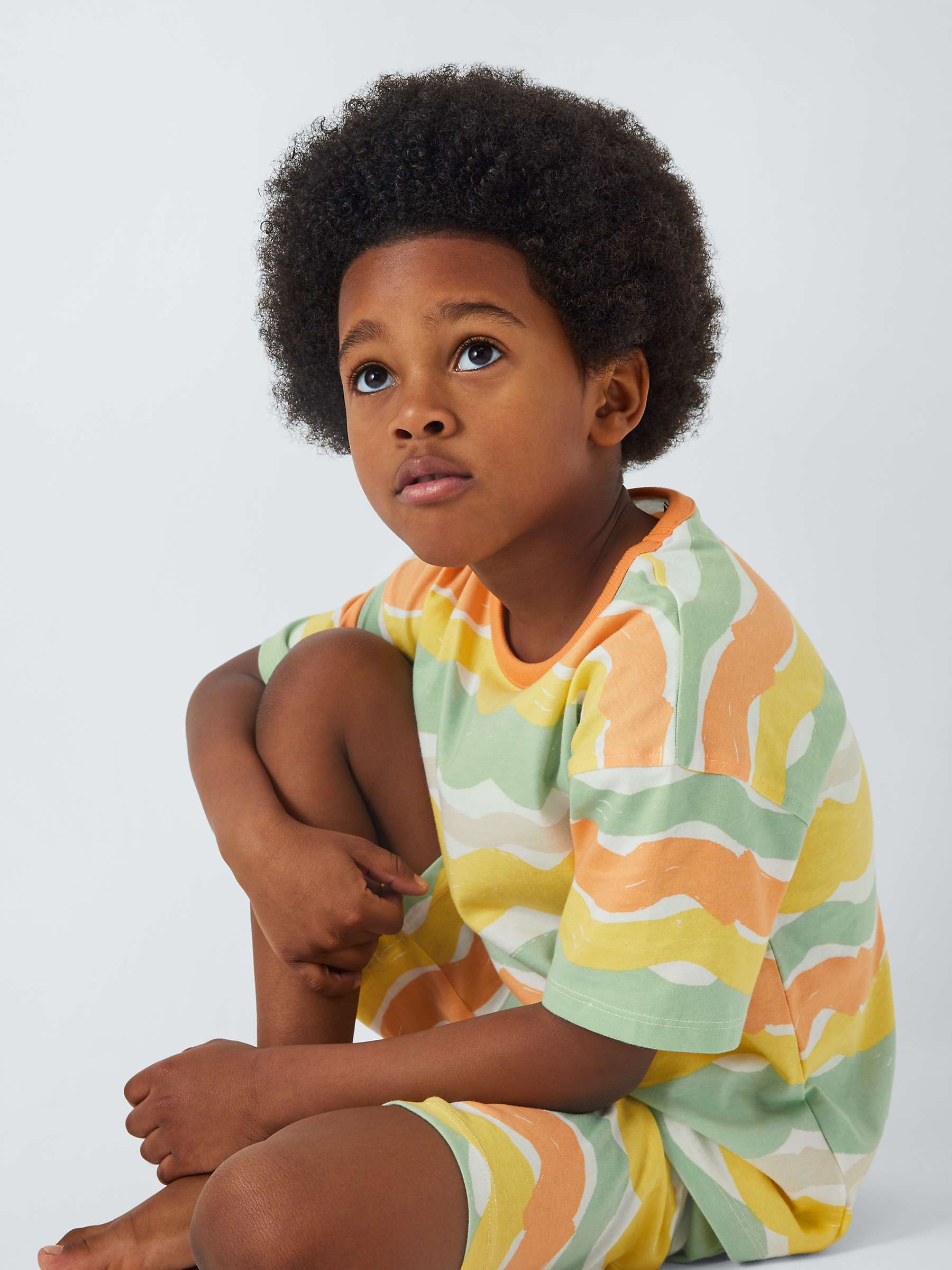 Buy John Lewis ANYDAY Kids' Wiggle Stripe Short Pyjamas, Multi Online at johnlewis.com