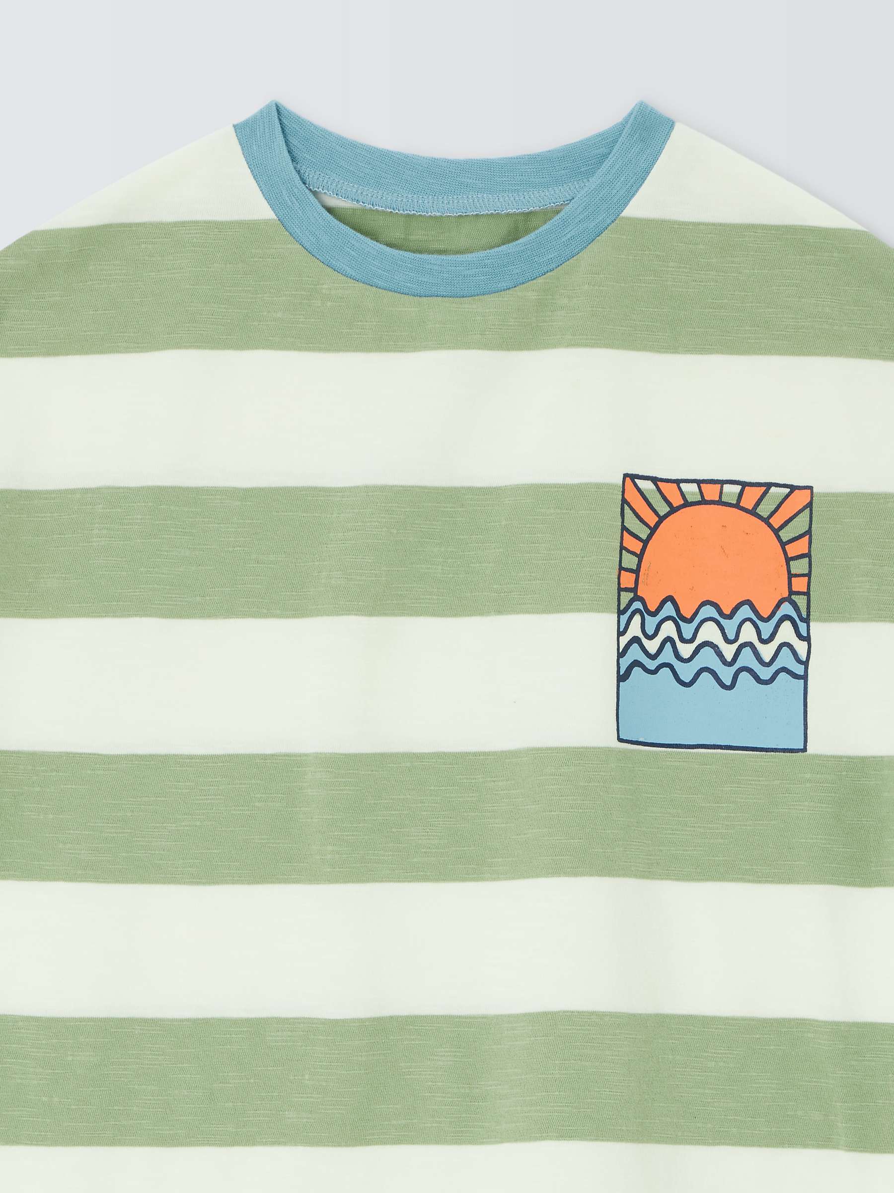 Buy John Lewis ANYDAY Kids' Stripe Sun Graphic T-Shirt, Sage Green Online at johnlewis.com